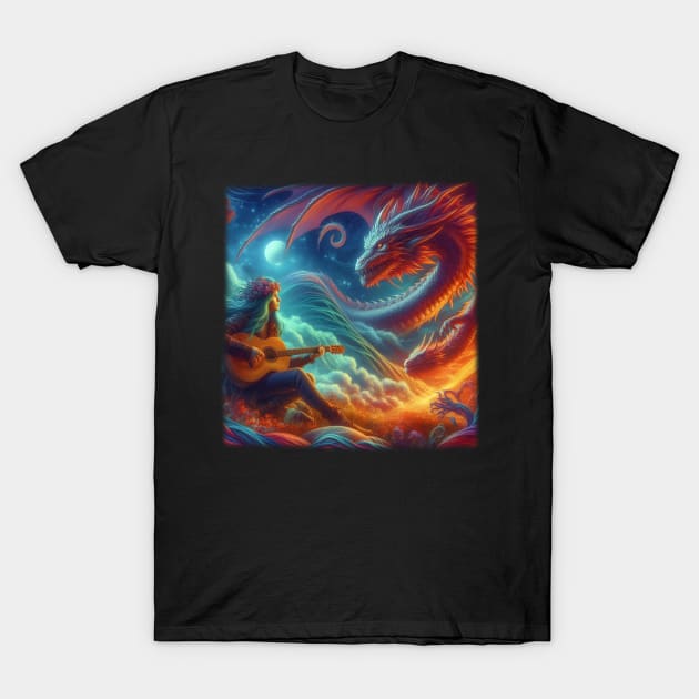 Girl and dragon T-Shirt by Belle Abreu